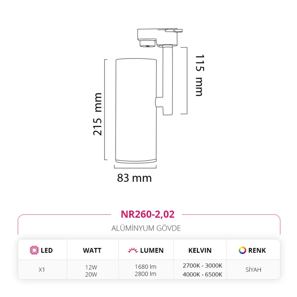 Nevo Dekoratif Ray Spot Siyah Nr260-2 — 5. görsel