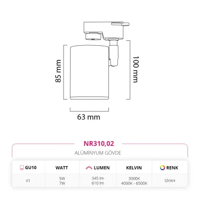 Nevo Dekoratif Ray Spot Siyah Nr310 — 4. görsel
