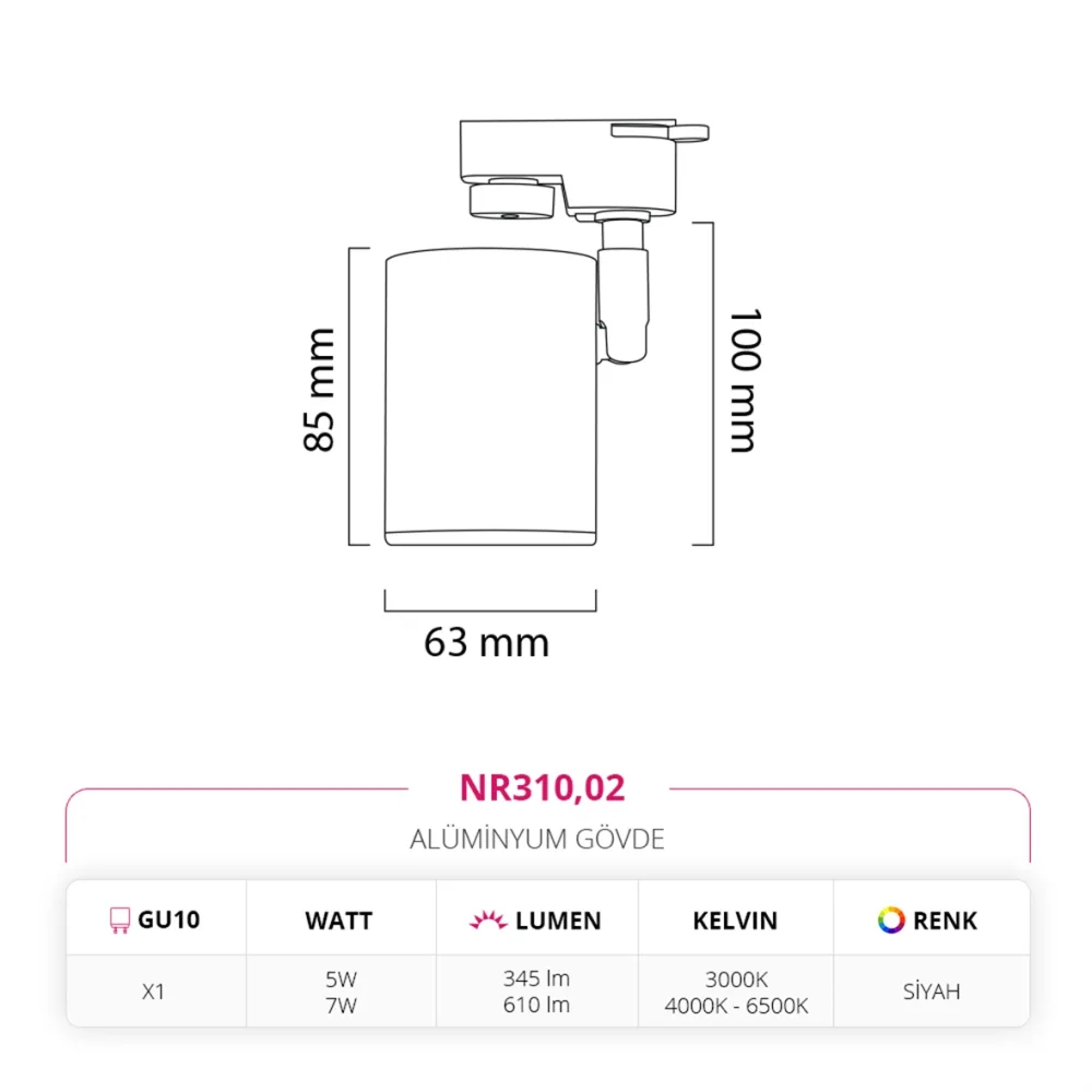 Nevo Dekoratif Ray Spot Siyah Nr310 — 4. görsel