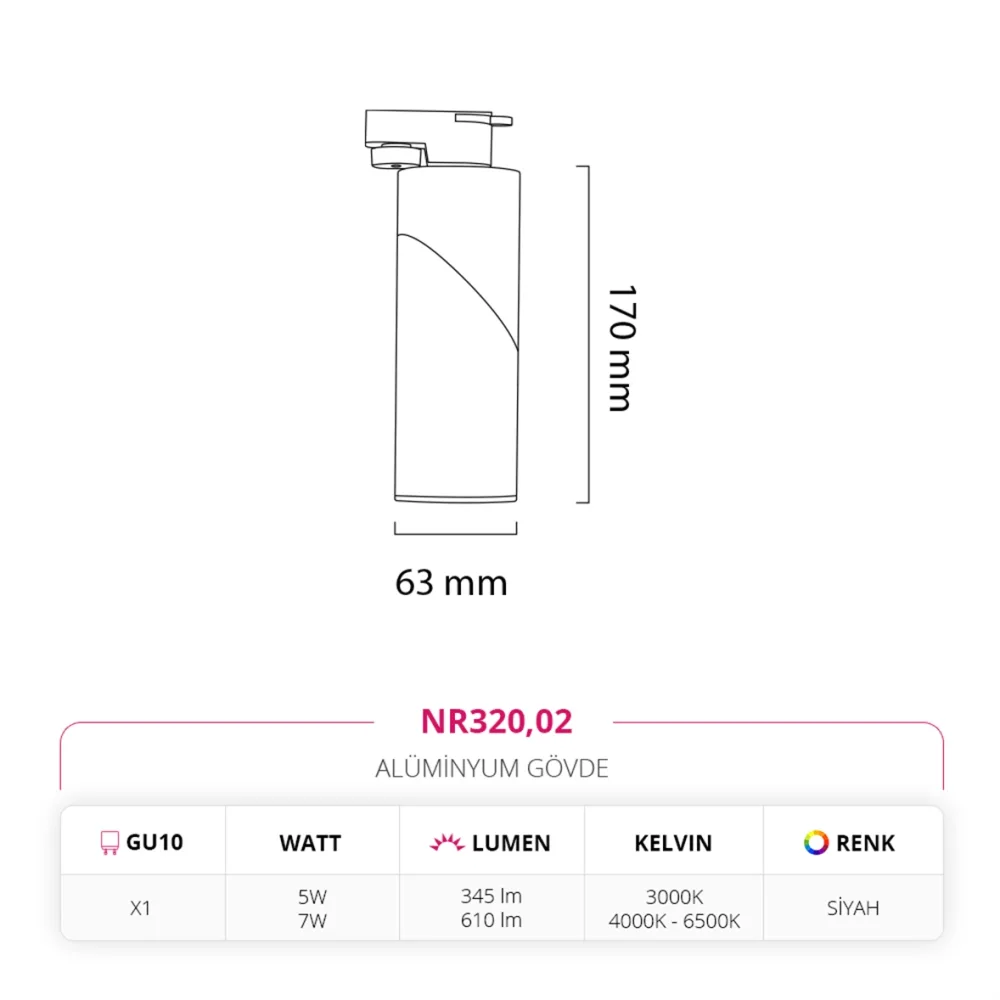Nevo Dekoratif Ray Spot Siyah Nr320 — 4. görsel