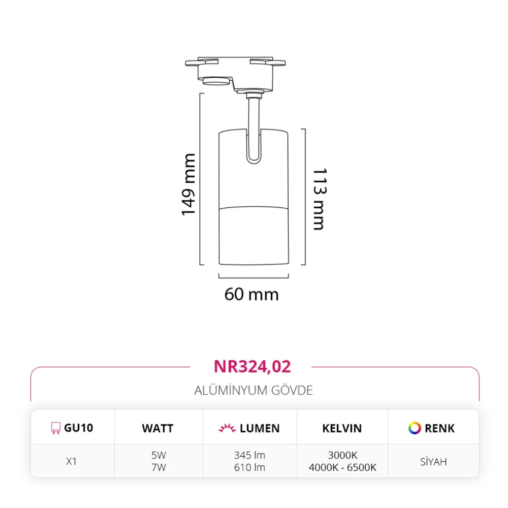 Nevo Dekoratif Ray Spot Siyah Nr324 — 5. görsel