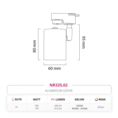 Nevo Dekoratif Ray Spot Siyah Nr325 — 6. görsel