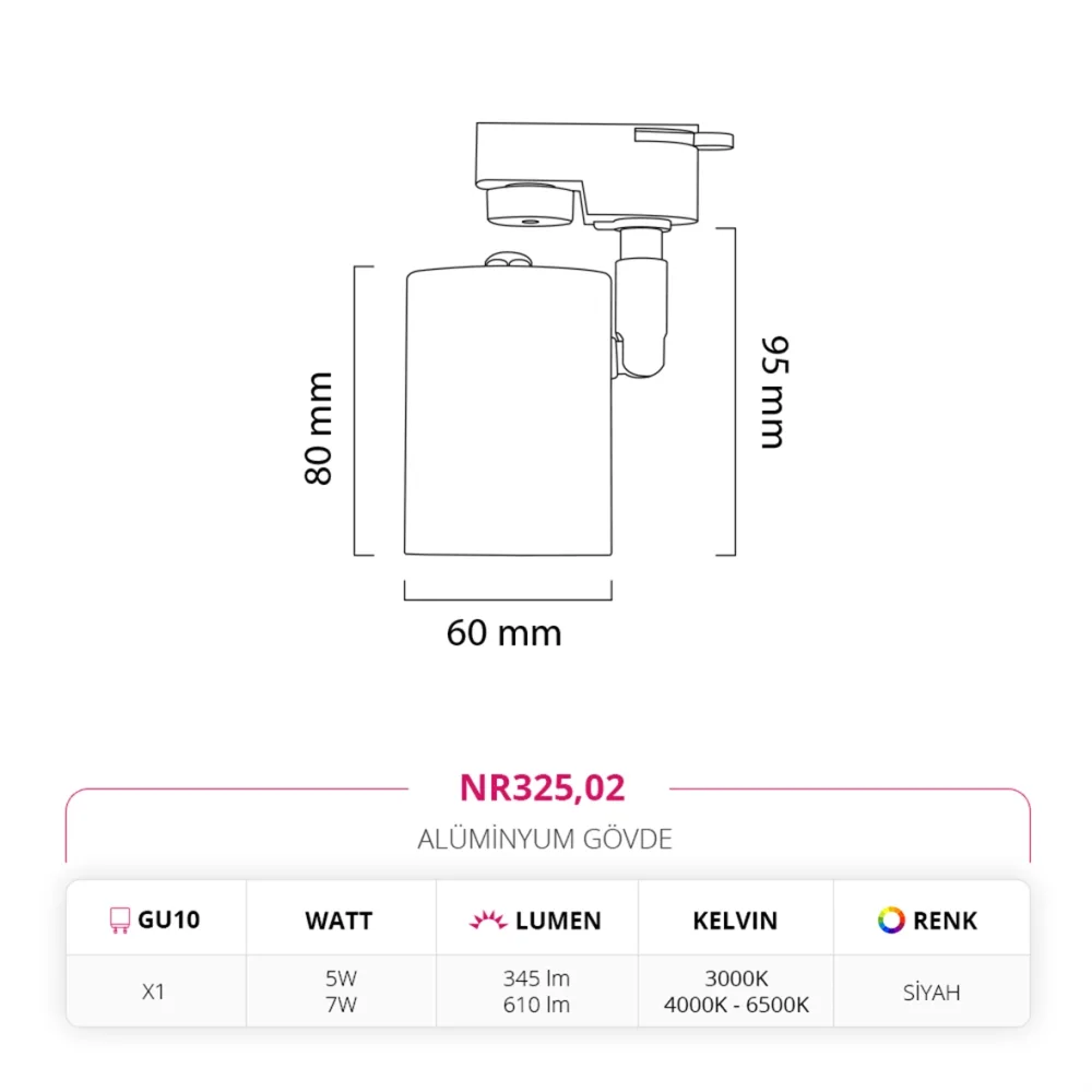 Nevo Dekoratif Ray Spot Siyah Nr325 — 6. görsel