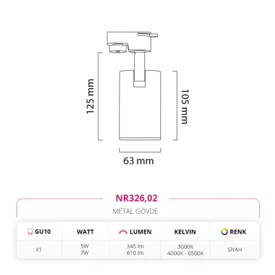 Nevo Dekoratif Ray Spot Siyah Nr326 — 4. görsel