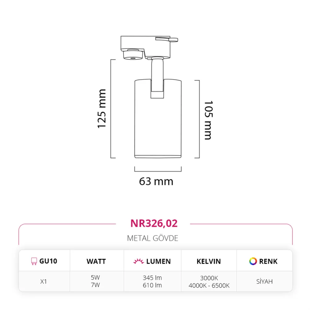Nevo Dekoratif Ray Spot Siyah Nr326 — 4. görsel