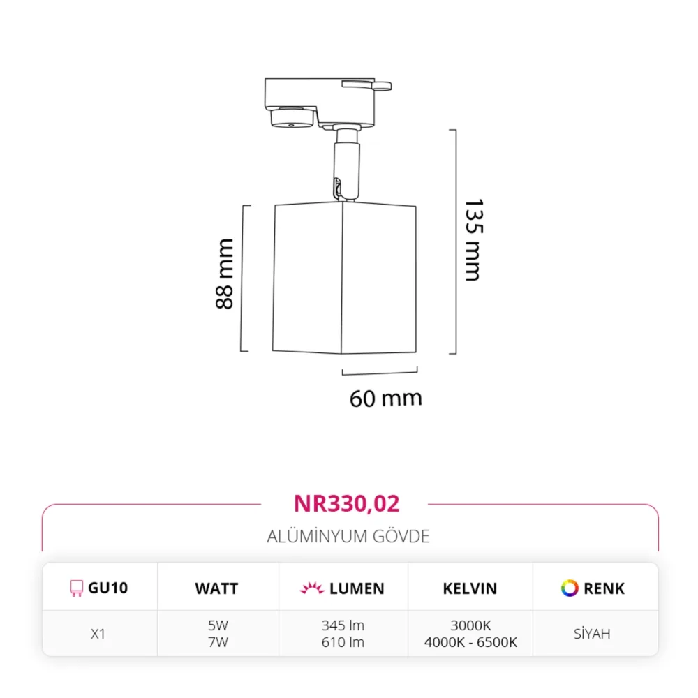 Nevo Dekoratif Ray Spot Siyah Nr330 — 4. görsel