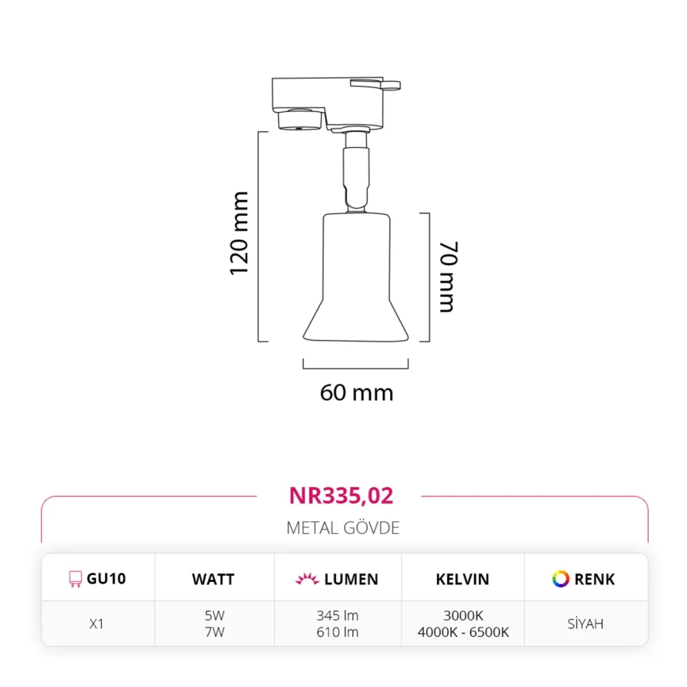 Nevo Dekoratif Ray Spot Siyah Nr335 — 4. görsel