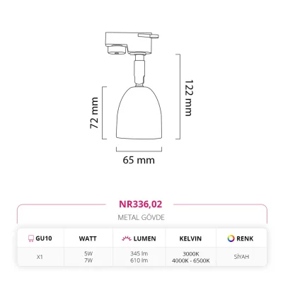 Nevo Dekoratif Ray Spot Siyah Nr336 — 4. görsel