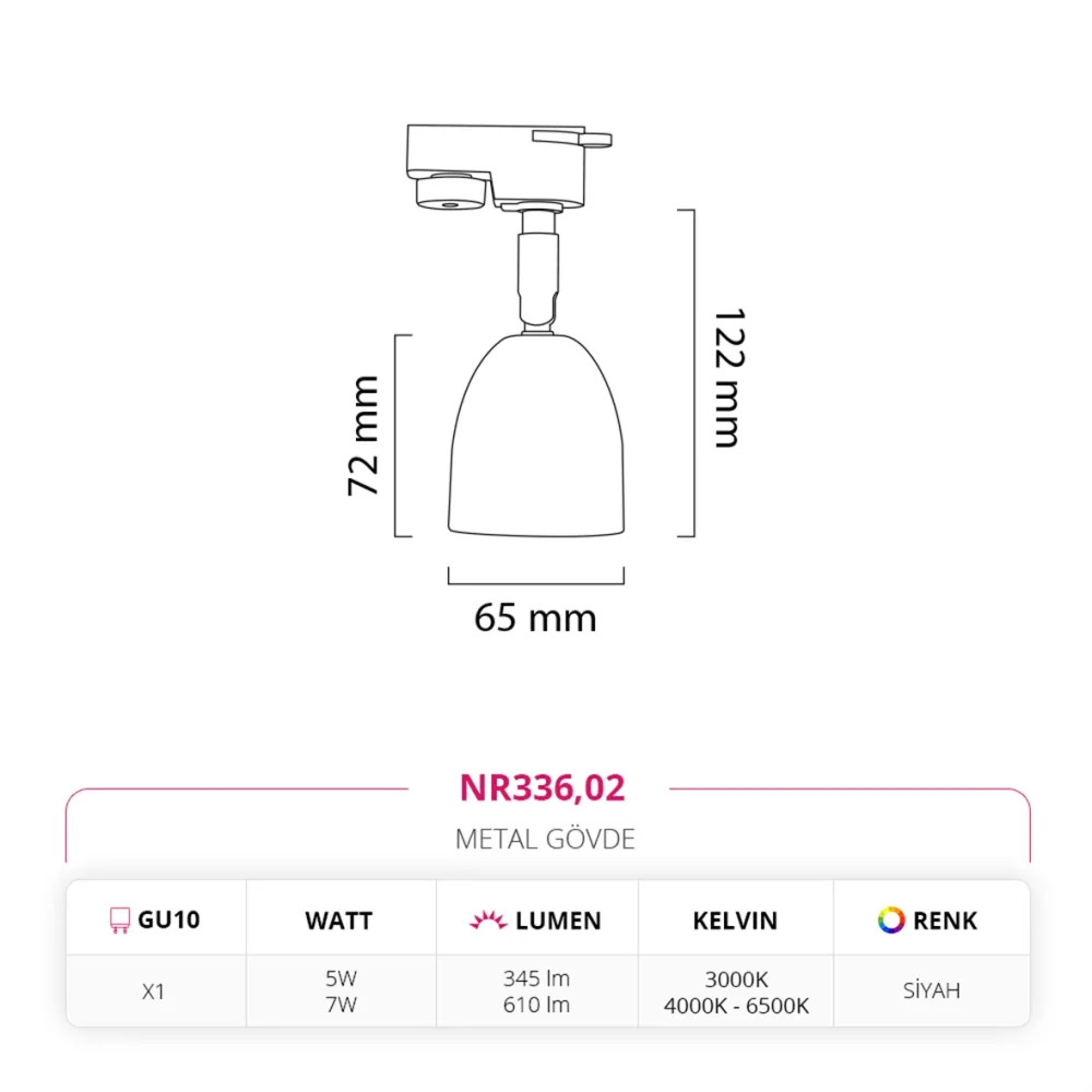 Nevo Dekoratif Ray Spot Siyah Nr336 — 4. görsel