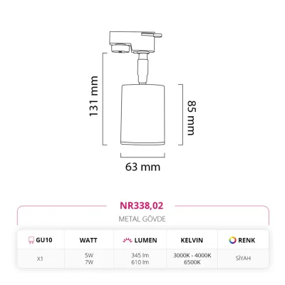 Nevo Dekoratif Ray Spot Siyah Nr338 — 4. görsel