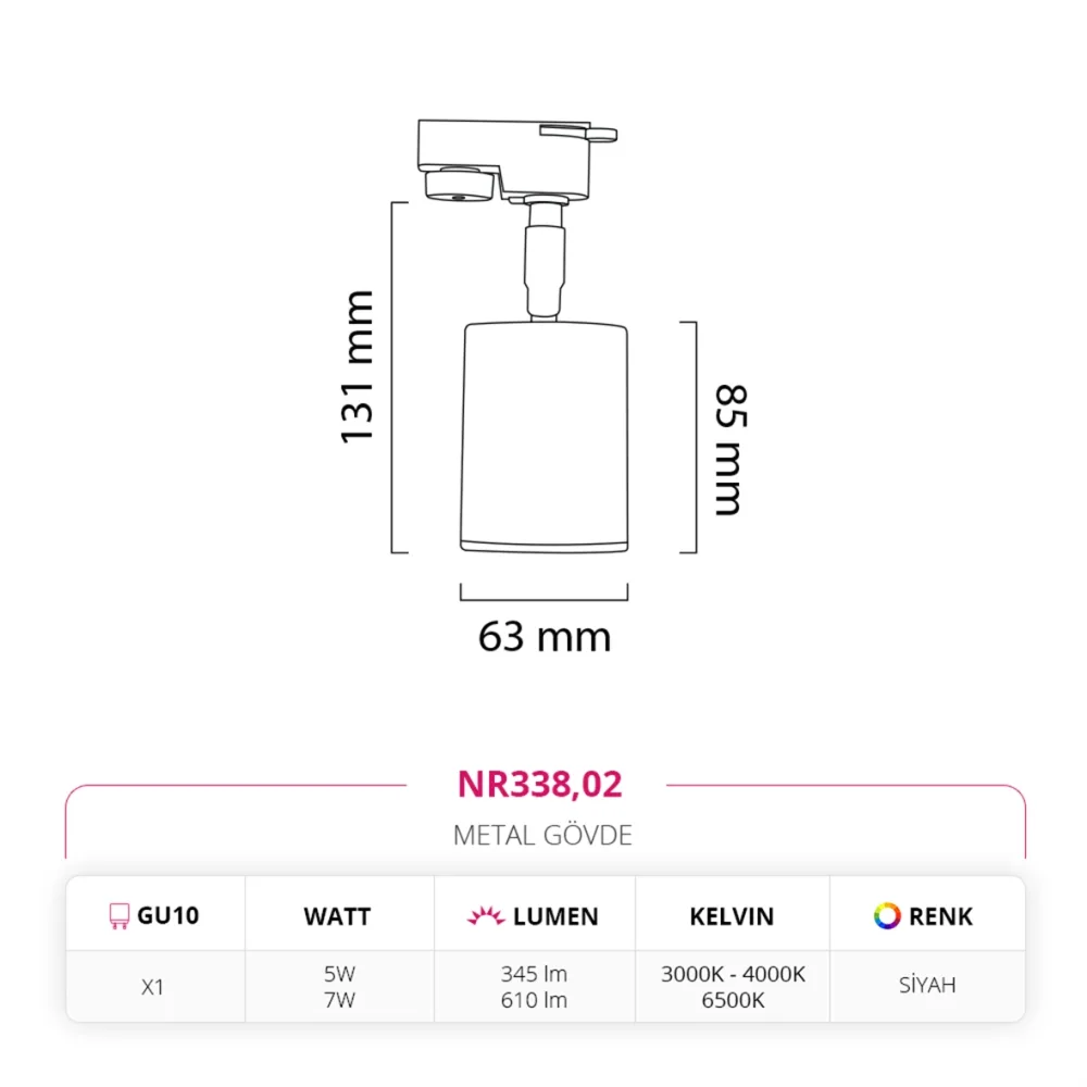 Nevo Dekoratif Ray Spot Siyah Nr338 — 4. görsel