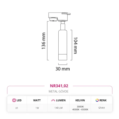 Nevo Dekoratif Ray Spot Siyah Nr341 — 4. görsel