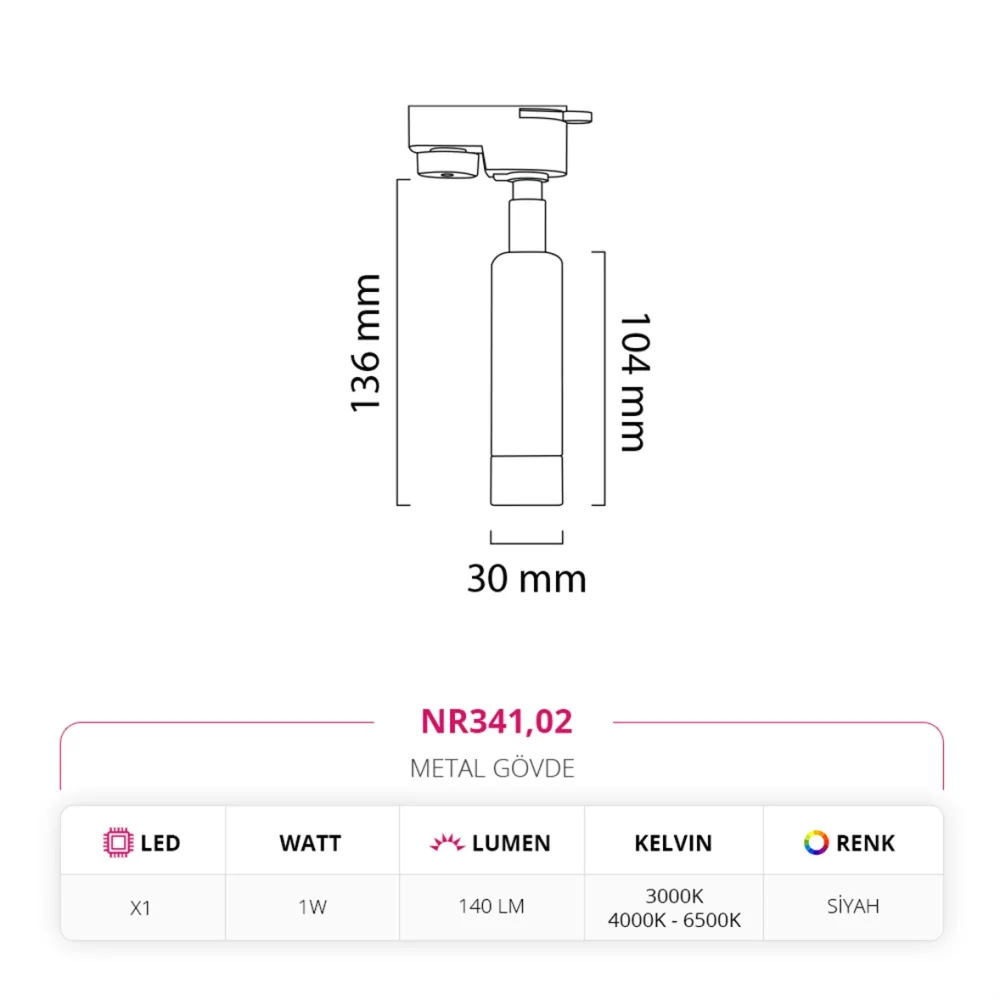 Nevo Dekoratif Ray Spot Siyah Nr341 — 4. görsel
