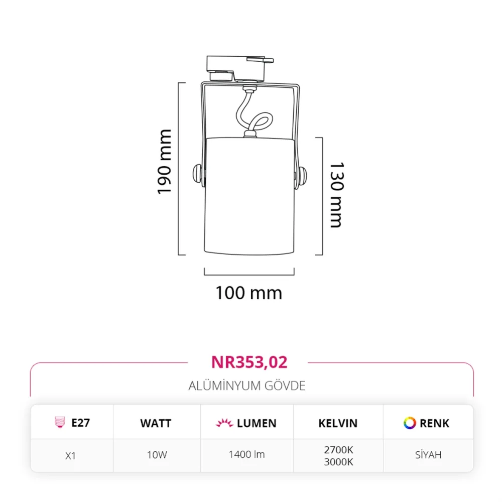 Nevo Dekoratif Ray Spot Siyah Nr353 — 4. görsel