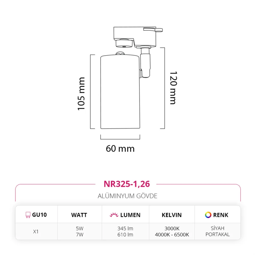 Nevo Dekoratif Ray Spot Siyah Portakal Nr325-1 — 4. görsel