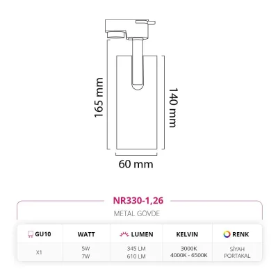 Nevo Dekoratif Ray Spot Siyah Portakal Nr330-1