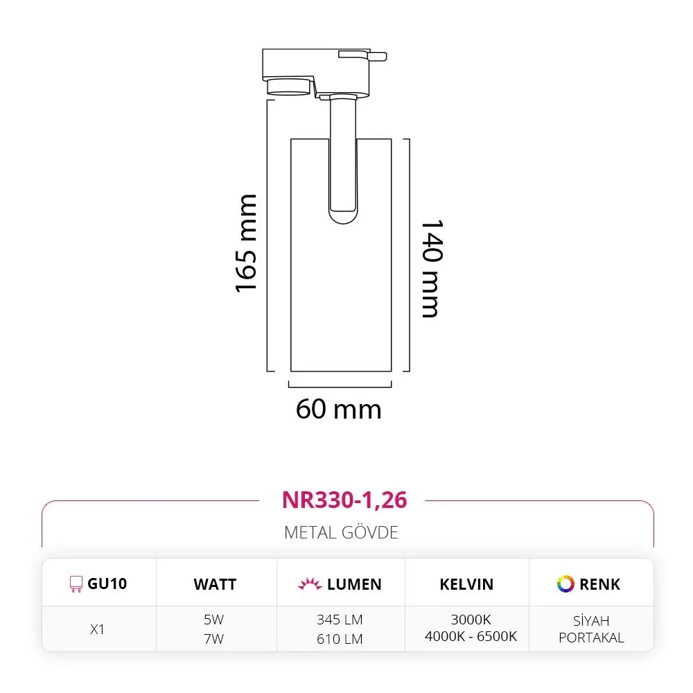 Nevo Dekoratif Ray Spot Siyah Portakal Nr330-1 — 2. görsel