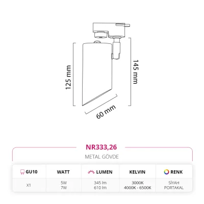 Nevo Dekoratif Ray Spot Siyah Portakal Nr333 — 4. görsel