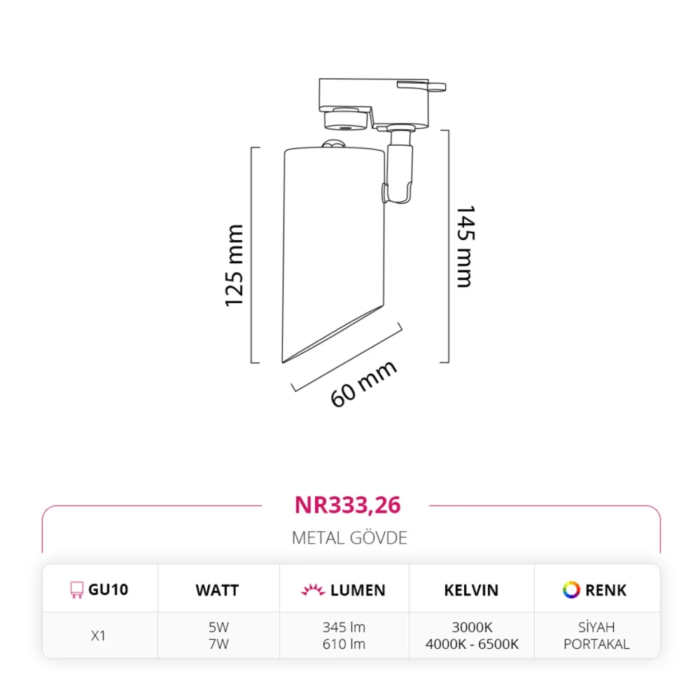 Nevo Dekoratif Ray Spot Siyah Portakal Nr333 — 4. görsel