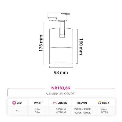 Nevo Dekoratif Ray Spot Siyah Saten Nr183 — 5. görsel