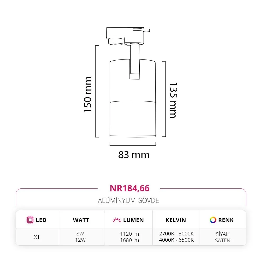Nevo Dekoratif Ray Spot Siyah Saten Nr184 — 2. görsel