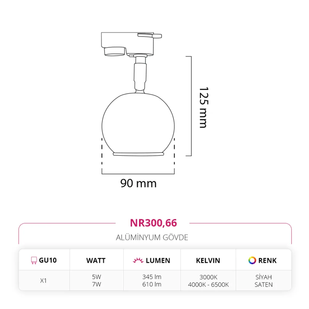 Nevo Dekoratif Ray Spot Siyah Saten Nr300 — 4. görsel