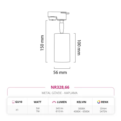 Nevo Dekoratif Ray Spot Siyah Saten Nr328 — 4. görsel