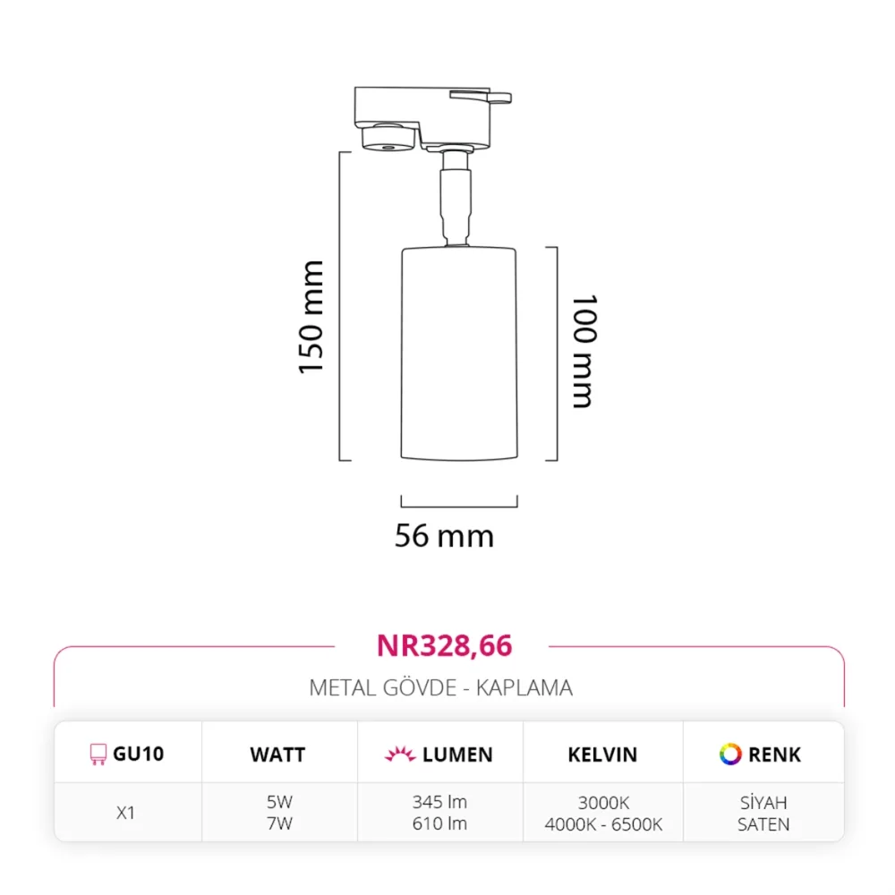 Nevo Dekoratif Ray Spot Siyah Saten Nr328 — 4. görsel