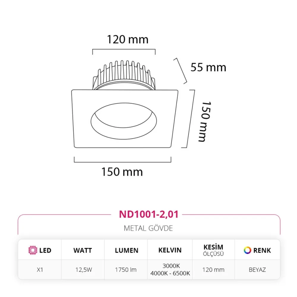 Nevo Sıva Altı Led Spot Beyaz Nd1001-2 — 4. görsel