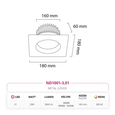 Nevo Sıva Altı Led Spot Beyaz Nd1001-3 — 4. görsel