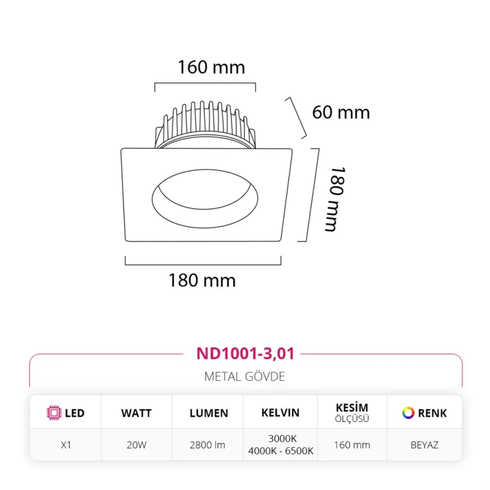 Nevo Sıva Altı Led Spot Beyaz Nd1001-3 — 4. görsel