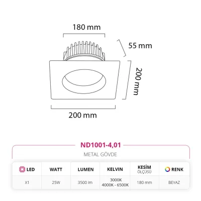 Nevo Sıva Altı Led Spot Beyaz Nd1001-4 — 4. görsel