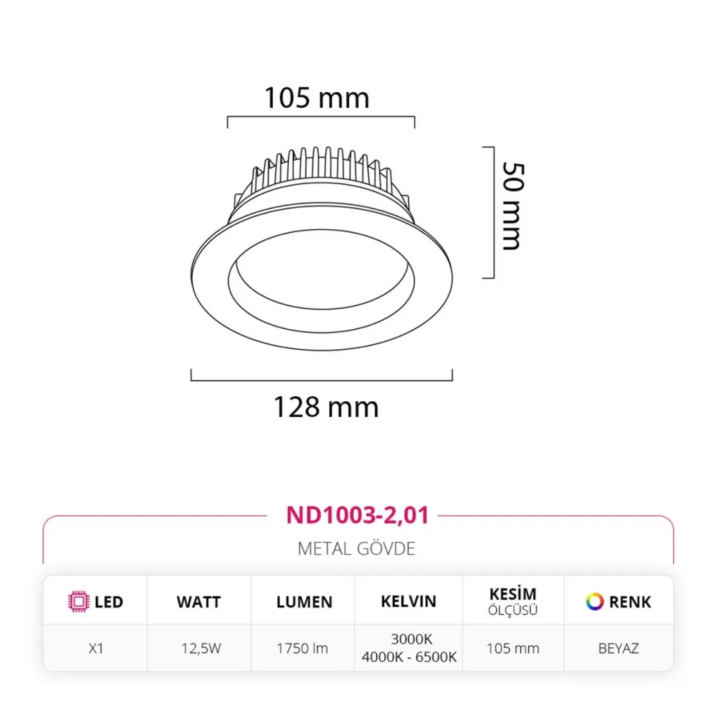 Nevo Sıva Altı Led Spot Beyaz Nd1003-2 — 3. görsel