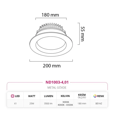 Nevo Sıva Altı Led Spot Beyaz Nd1003-4 — 3. görsel
