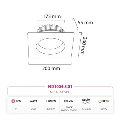 Nevo Sıva Altı Led Spot Beyaz Nd1004-3 — 4. görsel