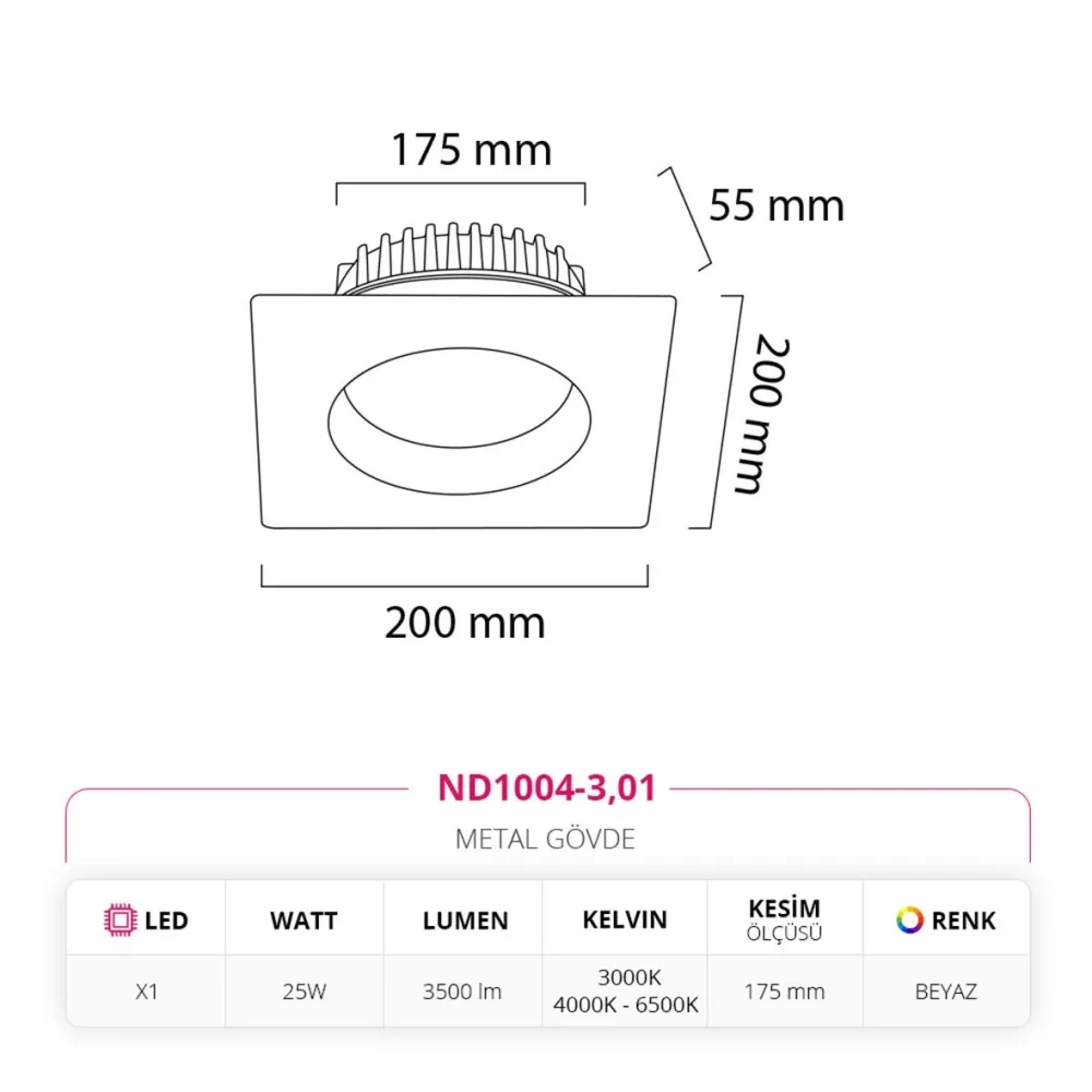 Nevo Sıva Altı Led Spot Beyaz Nd1004-3 — 4. görsel
