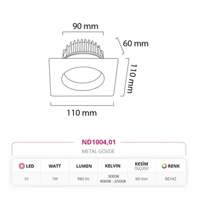 Nevo Sıva Altı Led Spot Beyaz Nd1004 — 4. görsel