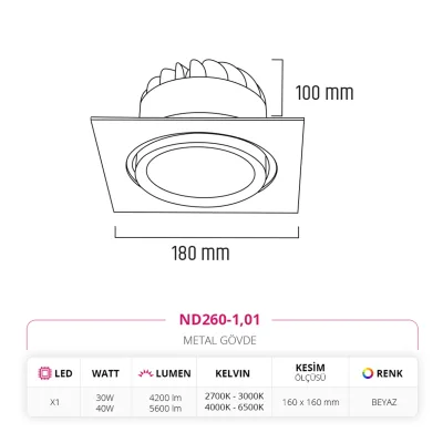 Nevo Sıva Altı Led Spot Beyaz Nd260-1 — 5. görsel
