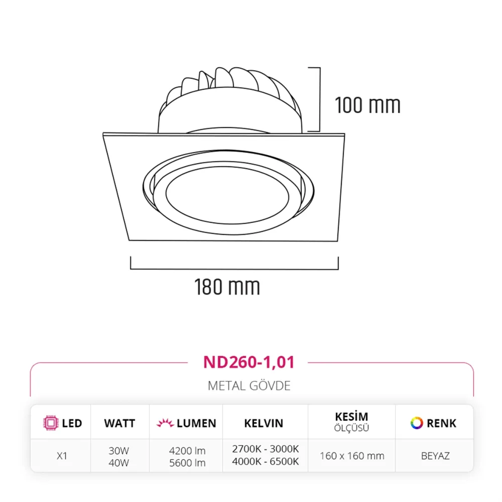 Nevo Sıva Altı Led Spot Beyaz Nd260-1 — 5. görsel
