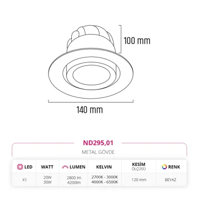 Nevo Sıva Altı Led Spot Beyaz Nd295 — 3. görsel