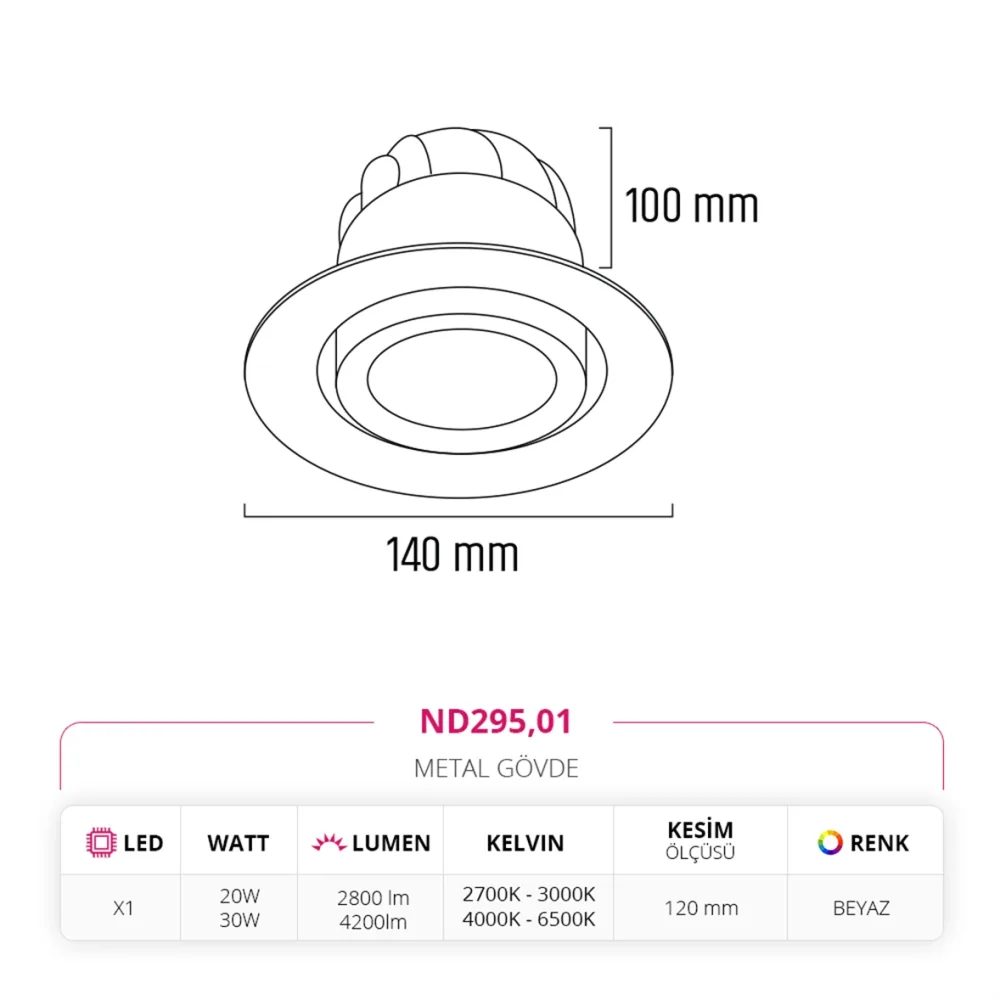 Nevo Sıva Altı Led Spot Beyaz Nd295 — 3. görsel