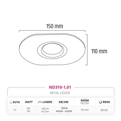 Nevo Sıva Altı Led Spot Beyaz Nd310-1 — 3. görsel