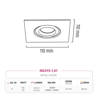 Nevo Sıva Altı Led Spot Beyaz Nd315-1 — 3. görsel