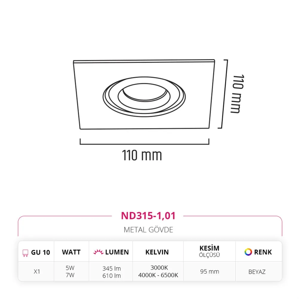 Nevo Sıva Altı Led Spot Beyaz Nd315-1 — 3. görsel