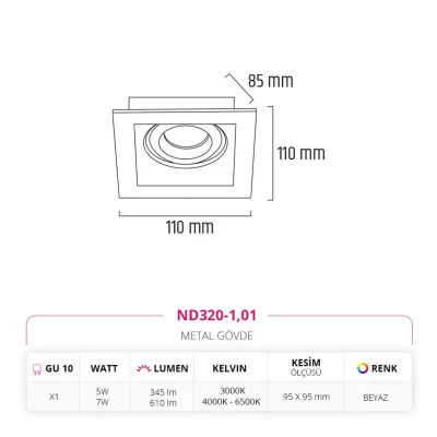 Nevo Sıva Altı Led Spot Beyaz Nd320-1 — 3. görsel