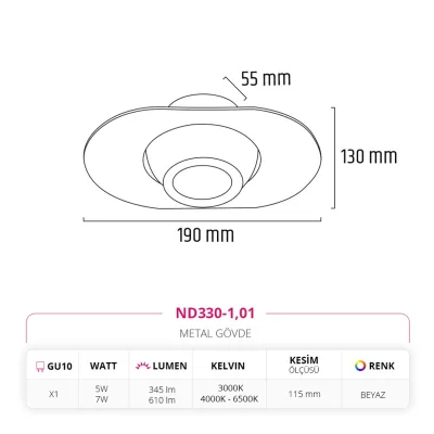 Nevo Sıva Altı Led Spot Beyaz Nd330-1 — 3. görsel