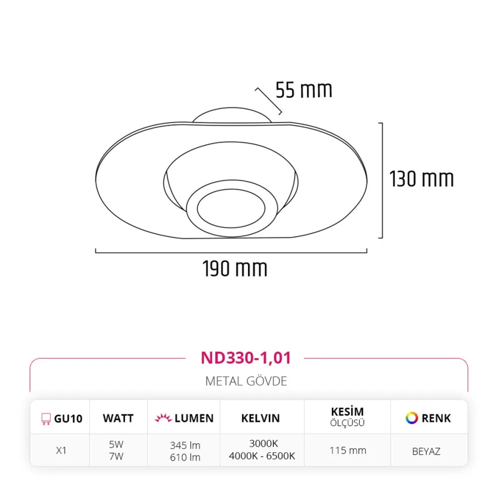 Nevo Sıva Altı Led Spot Beyaz Nd330-1 — 3. görsel