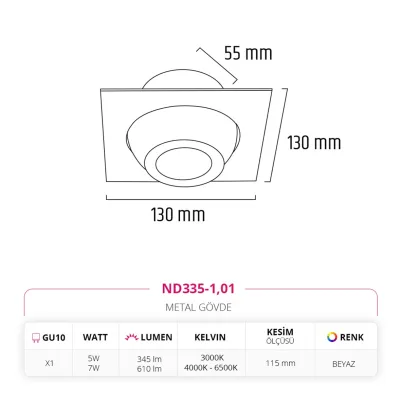 Nevo Sıva Altı Led Spot Beyaz Nd335-1 — 3. görsel