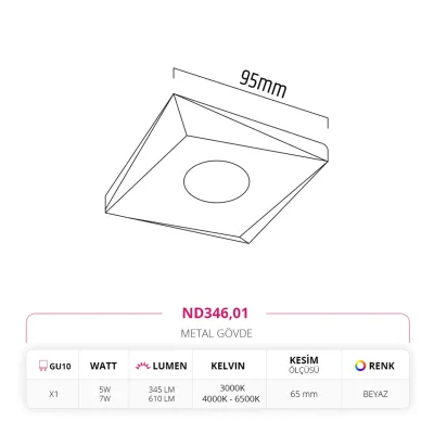 Nevo Sıva Altı Led Spot Beyaz Nd346 — 2. görsel