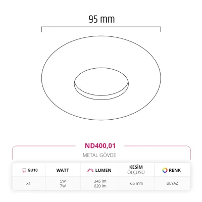 Nevo Sıva Altı Led Spot Beyaz Nd400 — 2. görsel